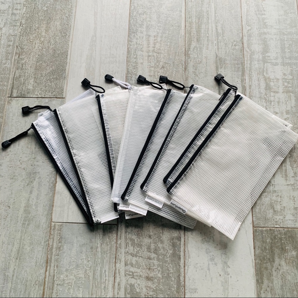 1-2-3pcs Clear Checked TSA Approved Traveling Zip Pouch Mini Hand Bag